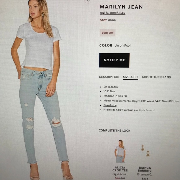 R&B Marilyn jeans size 24 NWOT - Picture 1 of 2